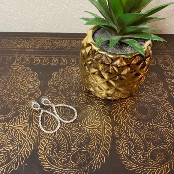 Sparkly Rhinestone Teardrop Earrings - Picture 4 of 6